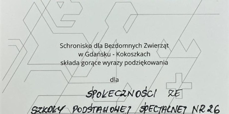 Powiększ grafikę: Schronisko PROMYK - podziękowanie